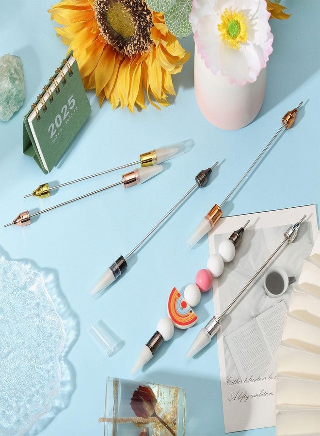 beinkmake 6Pcs Beadable Rhinestone Picker Dotting Pen Rhinestone Adding Dual-ended Beadable Handle DIY Nail Art Decoration Tool for Pick Up and Place Gems Crystals - Image 5